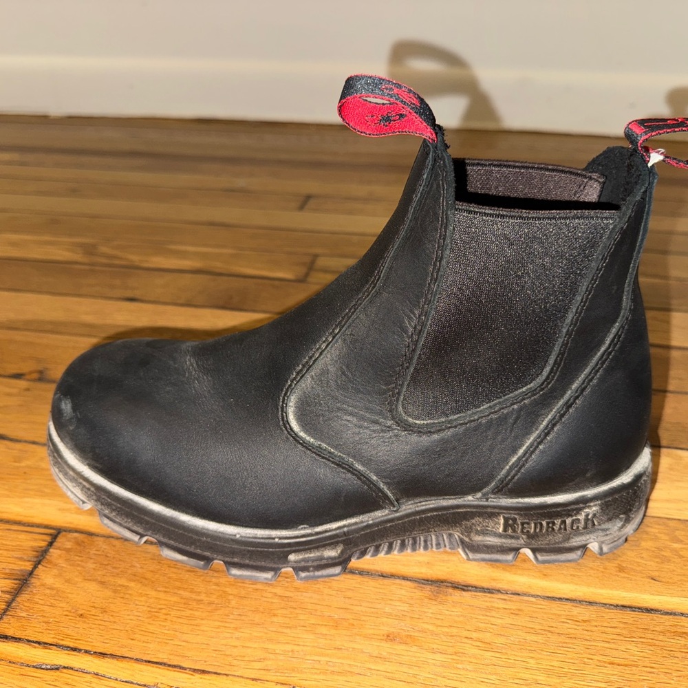 Redback Black Leather Boots